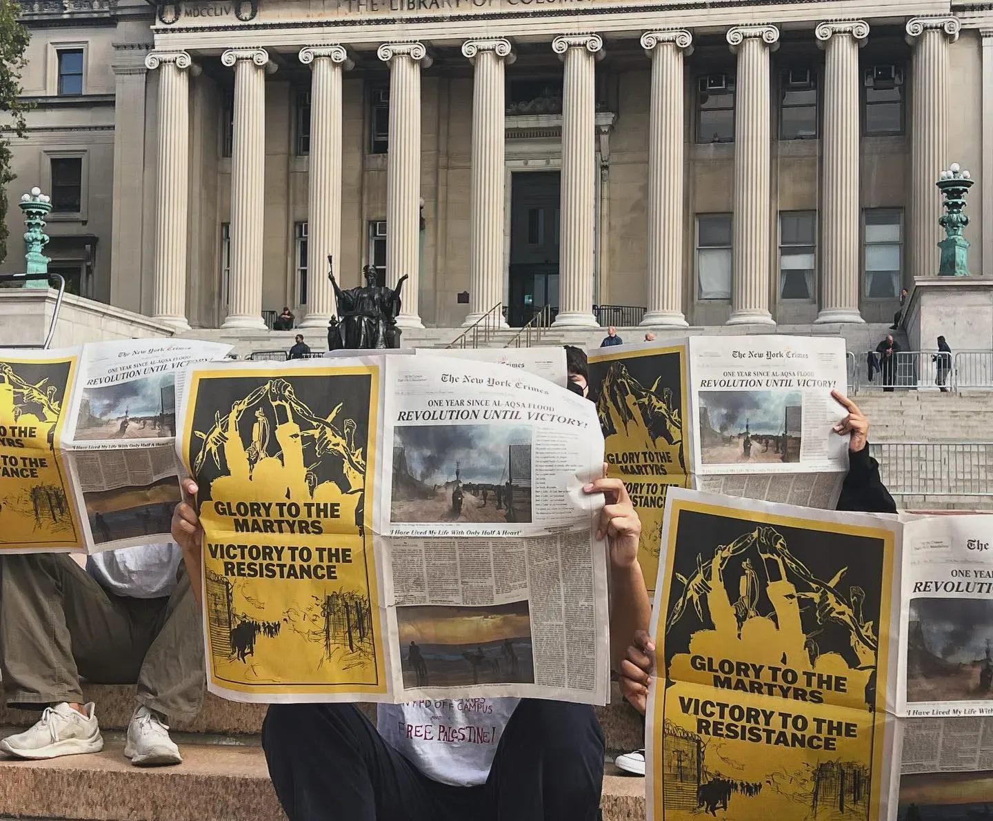 Columbia students marked the one-year anniversary of Oct. 7 by publishing “The New York War Crimes,” in which they declared “Glory to the Martyrs," and “Revolution Until Victory” and their allegiance to terror orgs.